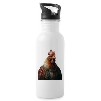 Huhn - Trinkflasche mit integriertem Trinkhalm - Weiß - Rechts