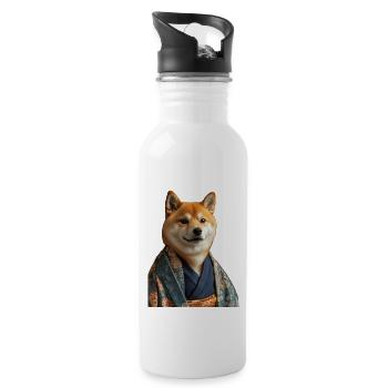 Shiba Inu - Trinkflasche mit integriertem Trinkhalm - Weiß - Rechts