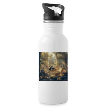 Panda - Trinkflasche mit integriertem Trinkhalm - Weiß - Rechts