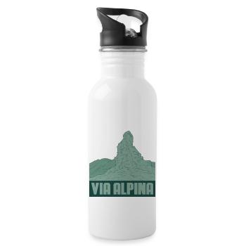 Via Alpina - Water bottle with straw - white - Right