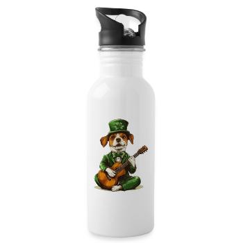 Hund - Trinkflasche mit integriertem Trinkhalm - Weiß - Rechts