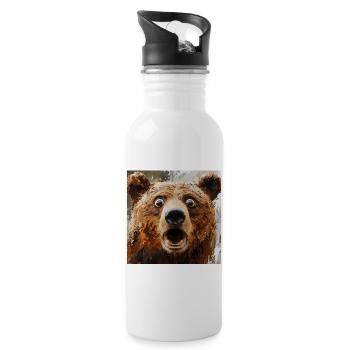 Tragen - Trinkflasche mit integriertem Trinkhalm - Weiß - Rechts