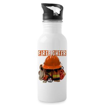 Fire Brigade Equipment FIREFIGHTER - Water bottle with straw - white - Right