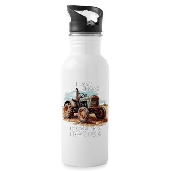 I Don't Snore I Dream I'm A Tractor - Trinkflasche mit integriertem Trinkhalm - Weiß - Rechts
