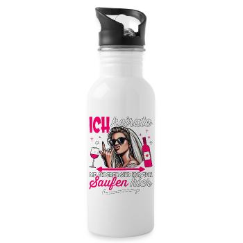 JGA Braut T-Shirt JGA Frauen Junggesellenabschied - Trinkflasche mit integriertem Trinkhalm - Weiß - Rechts