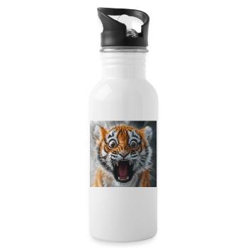 Tiger - Trinkflasche mit integriertem Trinkhalm - Weiß - Rechts