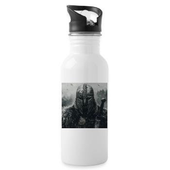 Wikinger - Trinkflasche mit integriertem Trinkhalm - Weiß - Rechts