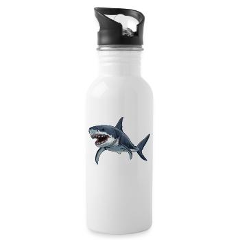 Great White Sharks Great White Shark - Water bottle with straw - white - Right