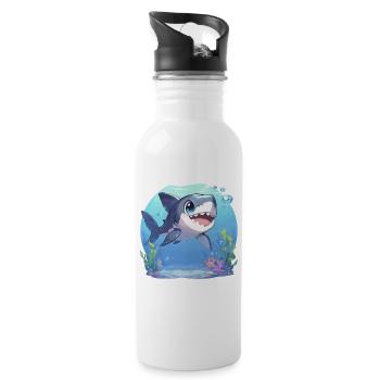 Great White Sharks Great White Shark - Water bottle with straw - white - Right