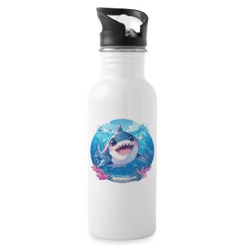 Great White Sharks Great White Shark - Water bottle with straw - white - Right