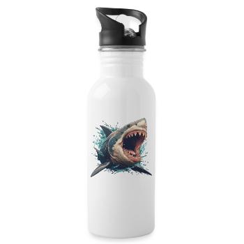 Great White Sharks Great White Shark - Water bottle with straw - white - Right