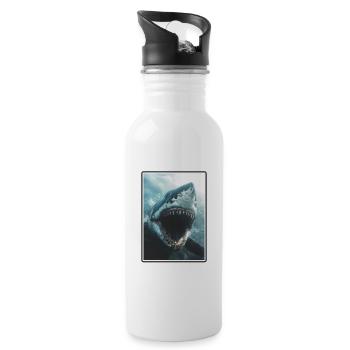Great White Sharks Great White Shark - Water bottle with straw - white - Right