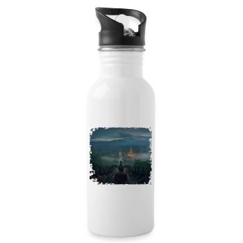 Borobudur - Trinkflasche mit integriertem Trinkhalm - Weiß - Rechts