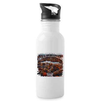 Zentralpark - Trinkflasche mit integriertem Trinkhalm - Weiß - Rechts