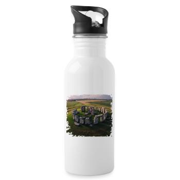 Stonehenge - Trinkflasche mit integriertem Trinkhalm - Weiß - Rechts