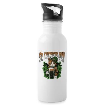Funny St. Patrick's Day Drinking - Water bottle with straw - white - Right