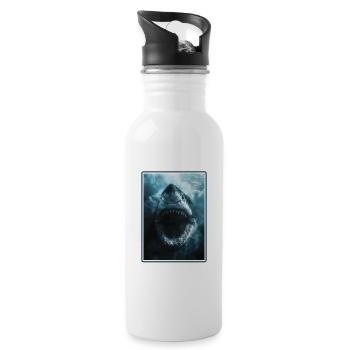 Haie Hai - Trinkflasche mit integriertem Trinkhalm - Weiß - Rechts