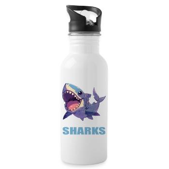 Haie Hai - Trinkflasche mit integriertem Trinkhalm - Weiß - Rechts
