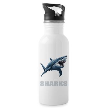 Haie Hai - Trinkflasche mit integriertem Trinkhalm - Weiß - Rechts