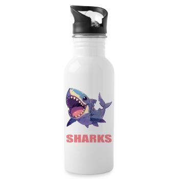 Sharks Shark - Water bottle with straw - white - Right