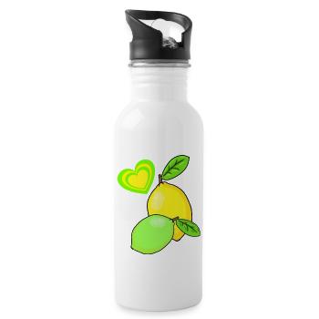 Lemon Lemons Fruits Fruit Fruit Summer - Water bottle with straw - white - Right