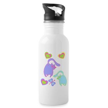 Retro Cats Cat 80s 90s Vintage Kitten Child - Water bottle with straw - white - Right