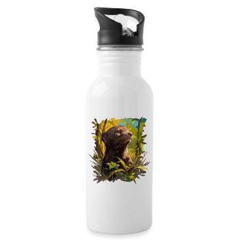 Nerze Nerz - Trinkflasche mit integriertem Trinkhalm - Weiß - Rechts