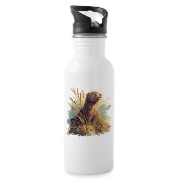 Nerze Nerz - Trinkflasche mit integriertem Trinkhalm - Weiß - Rechts