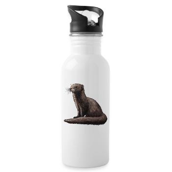 Nerze Nerz - Trinkflasche mit integriertem Trinkhalm - Weiß - Rechts