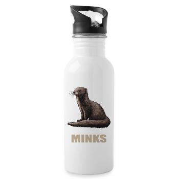 Nerze Nerz - Trinkflasche mit integriertem Trinkhalm - Weiß - Rechts