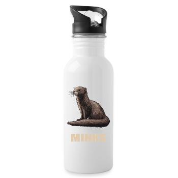 Nerze Nerz - Trinkflasche mit integriertem Trinkhalm - Weiß - Rechts