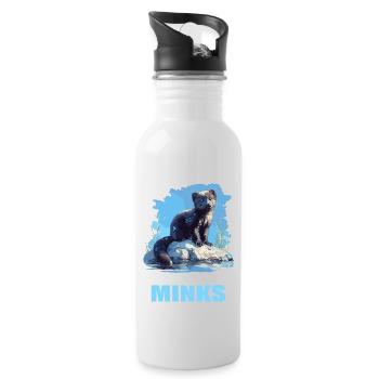 Nerze Nerz - Trinkflasche mit integriertem Trinkhalm - Weiß - Rechts