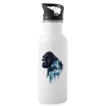 Gorilla - Trinkflasche mit integriertem Trinkhalm - Weiß - Rechts