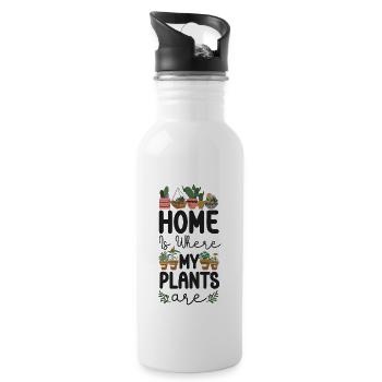 Plant Lover Gardening Home Is - Water bottle with straw - white - Right