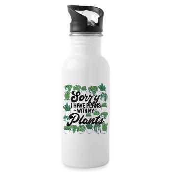 Plant Lover Gardening Sorry I Have - Trinkflasche mit integriertem Trinkhalm - Weiß - Rechts