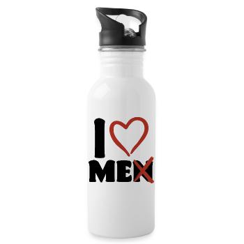 I love men / me - Water bottle with straw - white - Right
