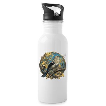Spottdrosseln Spottdrossel - Trinkflasche mit integriertem Trinkhalm - Weiß - Rechts