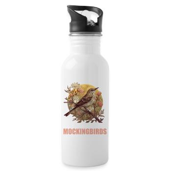 Spottdrosseln Spottdrossel - Trinkflasche mit integriertem Trinkhalm - Weiß - Rechts