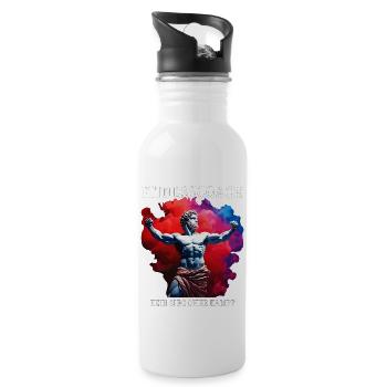 FITNESS COACH: NO VICTORY WITHOUT A FIGHT - Water bottle with straw - white - Right