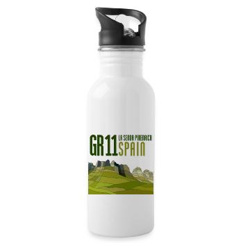 La Senda Pirenaica - GR 11, Spain - Water bottle with straw - white - Right