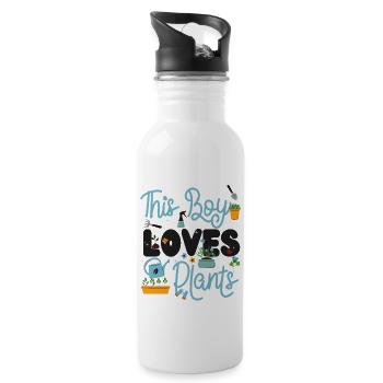 Plant Lover Gardening Boy This Boy - Trinkflasche mit integriertem Trinkhalm - Weiß - Rechts