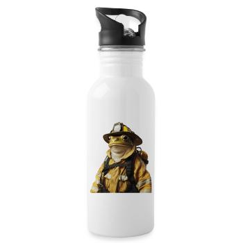 Frosch - Trinkflasche mit integriertem Trinkhalm - Weiß - Rechts