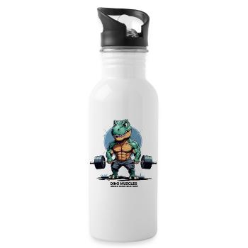 Dino muscles in development - Water bottle with straw - white - Right