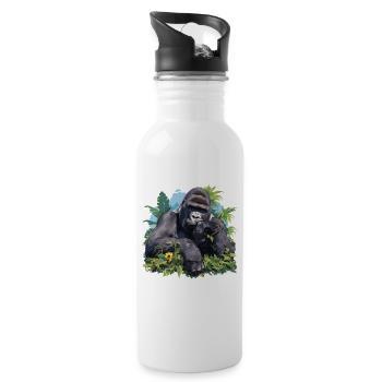 Mountain gorillas Mountain gorilla - Water bottle with straw - white - Right