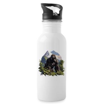 Mountain gorillas Mountain gorilla - Water bottle with straw - white - Right