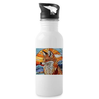 Fuchs - Trinkflasche mit integriertem Trinkhalm - Weiß - Rechts