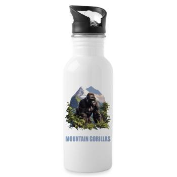 Gorilles de montagne Gorille de montagne - Gourde avec paille intégrée - blanc - Droite