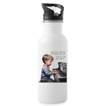 PIANO BOY - Water bottle with straw - white - Right