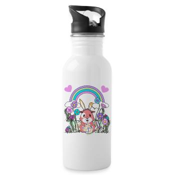 Ostern - Trinkflasche mit integriertem Trinkhalm - Weiß - Rechts