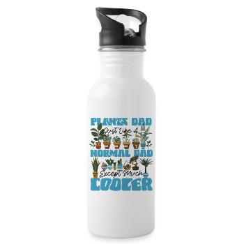 Plant Lover Gardening Dad Plants - Trinkflasche mit integriertem Trinkhalm - Weiß - Rechts